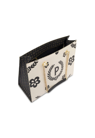 POLLINI Borsa Tote Big Nero Avorio TE8472PP0DQ1E00C - Sandrini Calzature e Abbigliamento