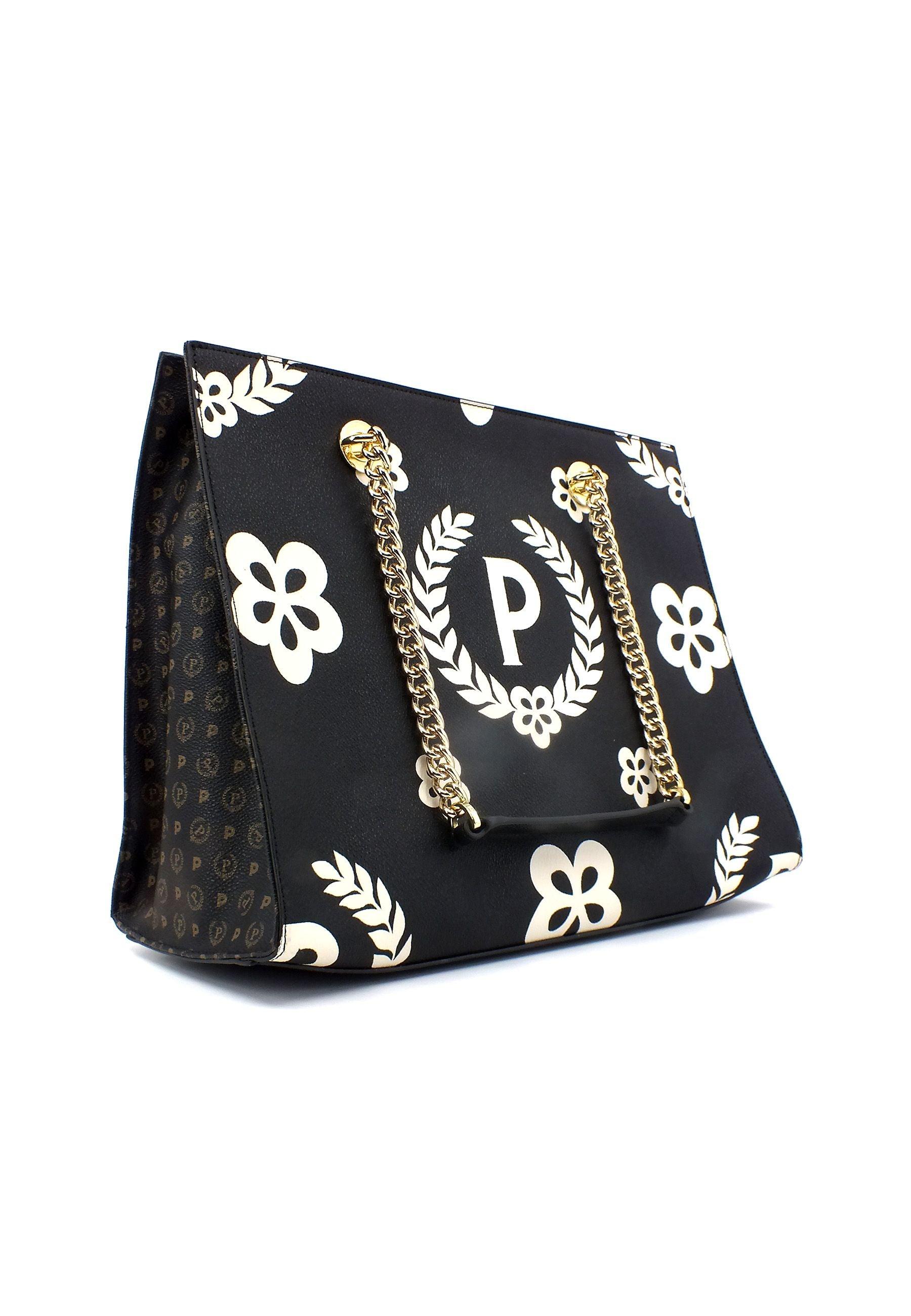 POLLINI Borsa Tote Big Nero TE8472PP0DQ1E00A - Sandrini Calzature e Abbigliamento