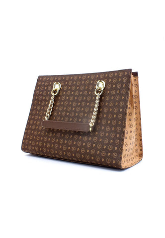 POLLINI Borsa Tote Crema Marrone TE8406PP02Q5330A - Sandrini Calzature e Abbigliamento