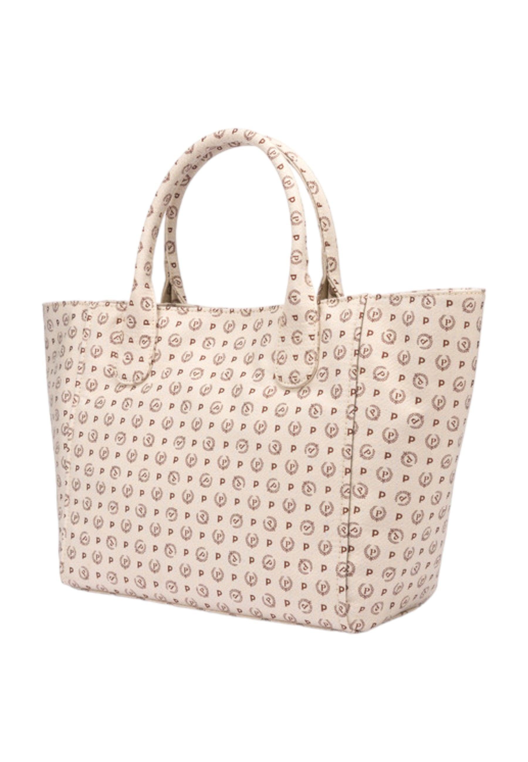 POLLINI Borsa Tote Large Donna Avorio Marrone TE8480PP0EQ6D11D - Sandrini Calzature e Abbigliamento