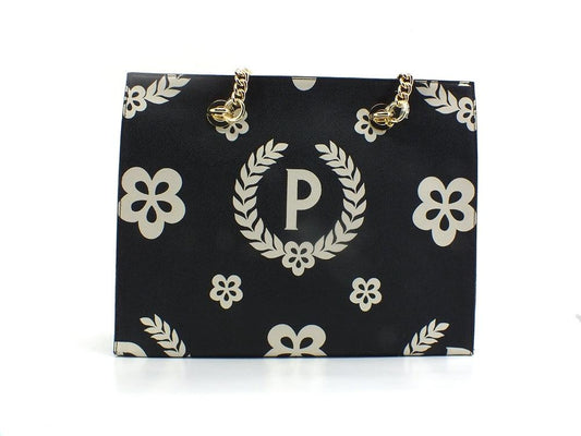 POLLINI Borsa Tote Manici Catena Printed Nero TE8472PP0DQ1E00A - Sandrini Calzature e Abbigliamento