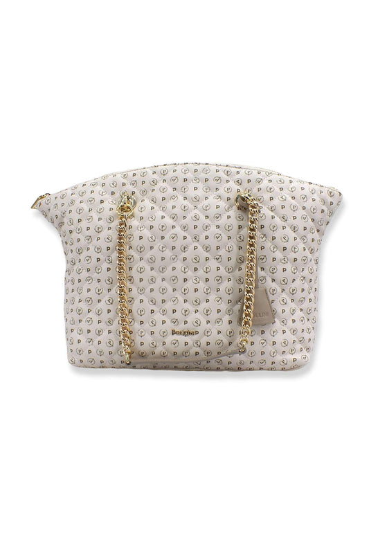 POLLINI Borsa Tote Matelassè Loghi Bianco Avorio TE8408PP02Q2210A - Sandrini Calzature e Abbigliamento
