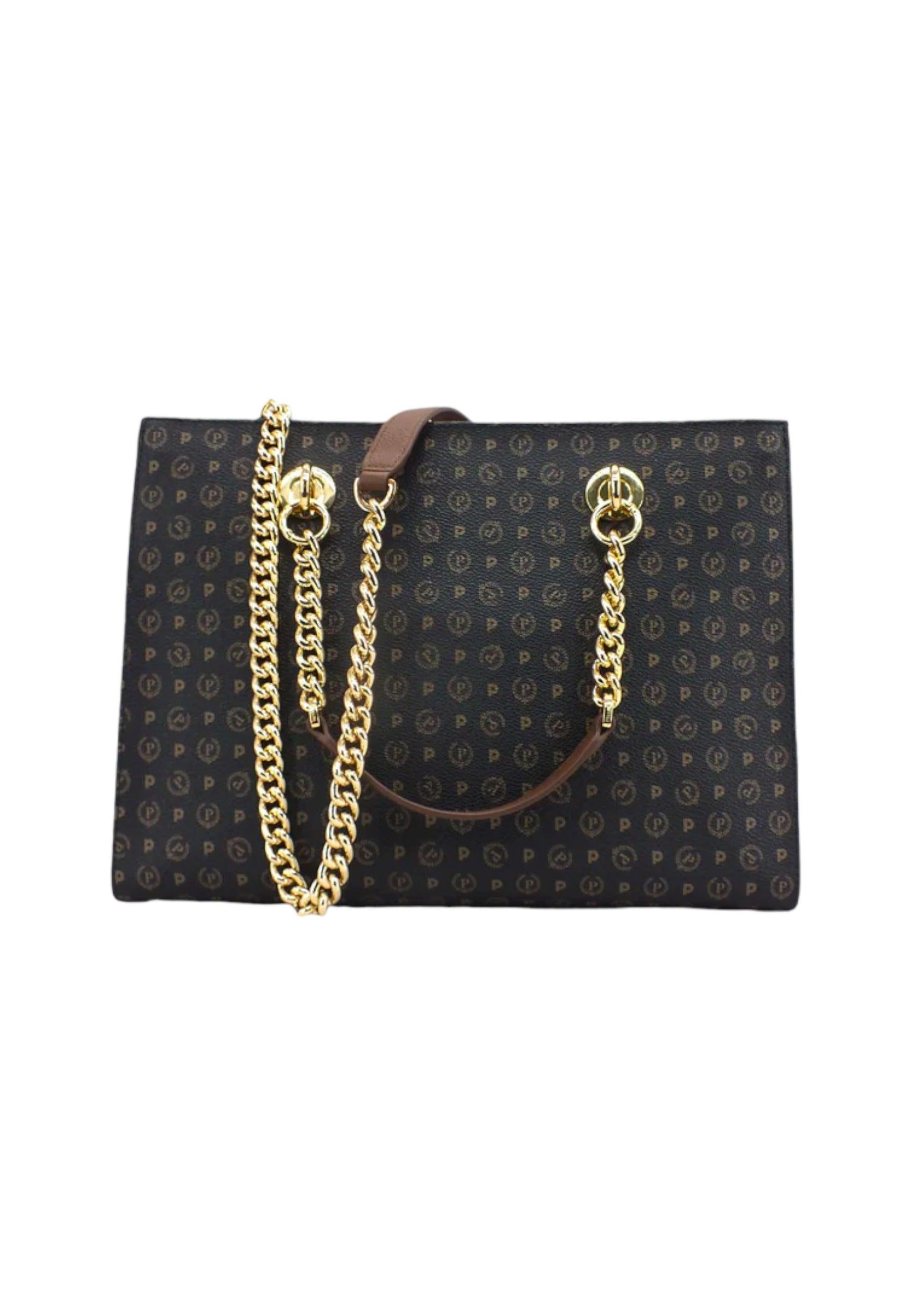 POLLINI Borsa Tote Small Nero Marrone TE8406PP02Q1100D - Sandrini Calzature e Abbigliamento