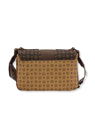 POLLINI Borsa Tracolla Baguette Loghi Marrone Crema TE8452PP02Q5330A - Sandrini Calzature e Abbigliamento
