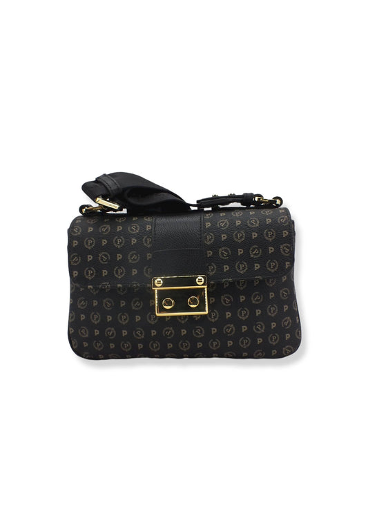 POLLINI Borsa Tracolla Baguette Loghi Nera TE8452PP02Q1100A - Sandrini Calzature e Abbigliamento