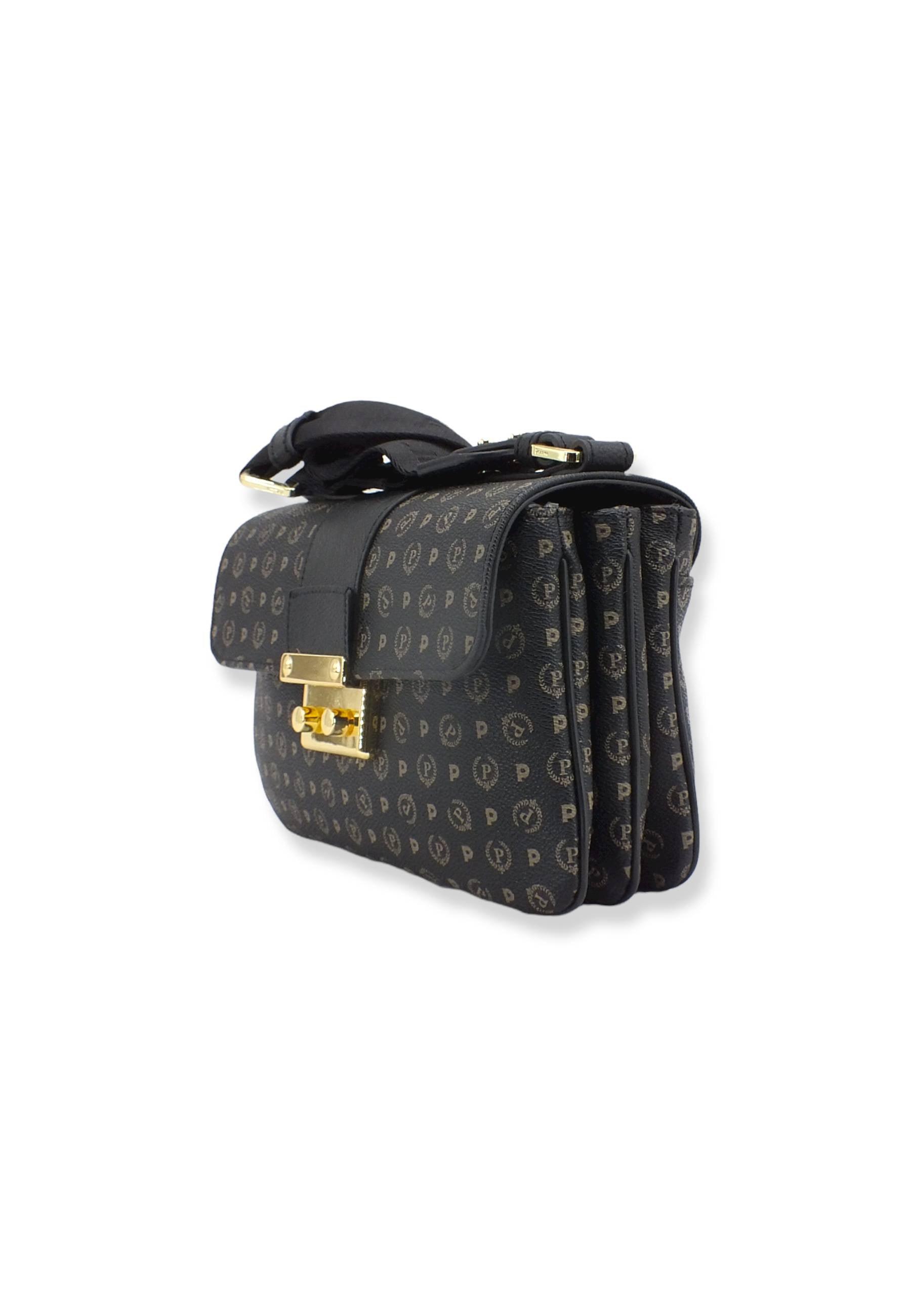 POLLINI Borsa Tracolla Baguette Loghi Nera TE8452PP02Q1100A - Sandrini Calzature e Abbigliamento