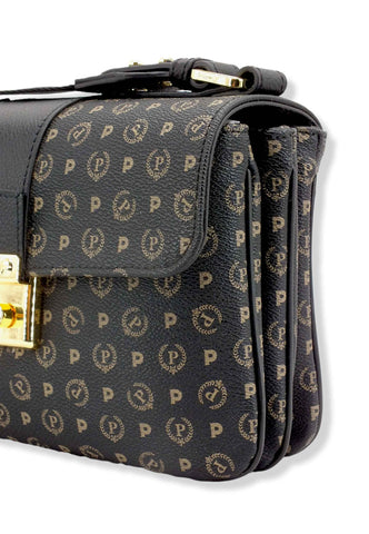 POLLINI Borsa Tracolla Baguette Loghi Nera TE8452PP02Q1100A - Sandrini Calzature e Abbigliamento