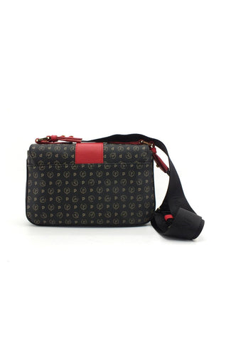 POLLINI Borsa Tracolla Baguette Loghi Nero Rosso TE8452PP0BQ1100B - Sandrini Calzature e Abbigliamento
