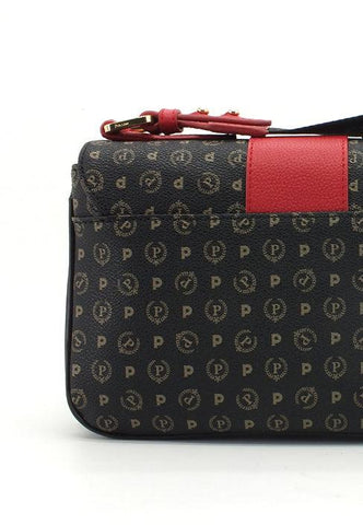 POLLINI Borsa Tracolla Baguette Loghi Nero Rosso TE8452PP0BQ1100B - Sandrini Calzature e Abbigliamento
