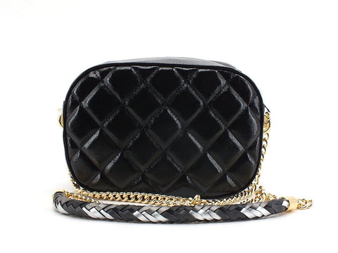POLLINI Borsa Tracolla Grain Lux Nero SC4513PP0DSJ0000 - Sandrini Calzature e Abbigliamento