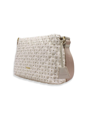 POLLINI Borsa Tracolla Hobo Mid Loghi Bianco Avorio TE8400PP02Q2210A - Sandrini Calzature e Abbigliamento