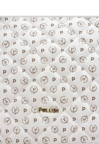 POLLINI Borsa Tracolla Hobo Mid Loghi Bianco Avorio TE8400PP02Q2210A - Sandrini Calzature e Abbigliamento