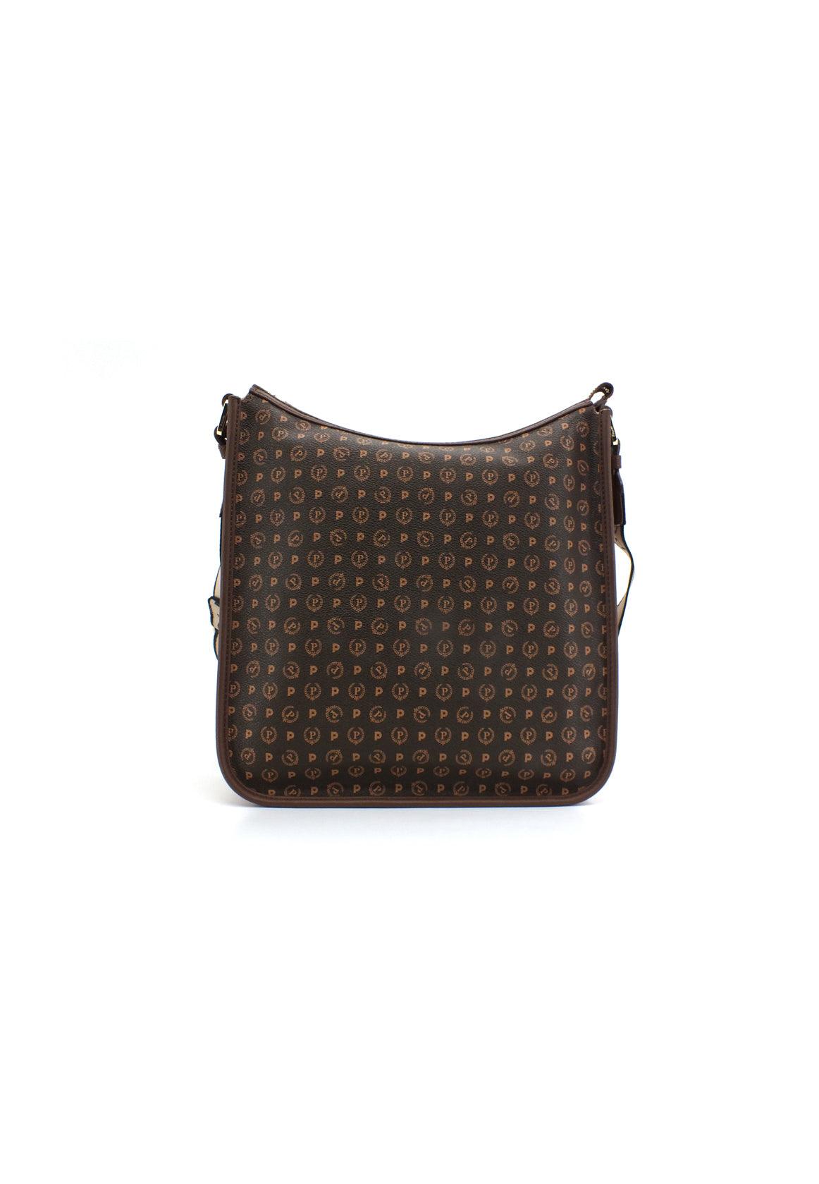POLLINI Borsa Tracolla Hobo Mid Loghi Marrone Crema TE8454PP0BQ5330A - Sandrini Calzature e Abbigliamento