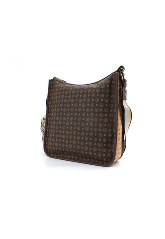 POLLINI Borsa Tracolla Hobo Mid Loghi Marrone Crema TE8454PP0BQ5330A - Sandrini Calzature e Abbigliamento