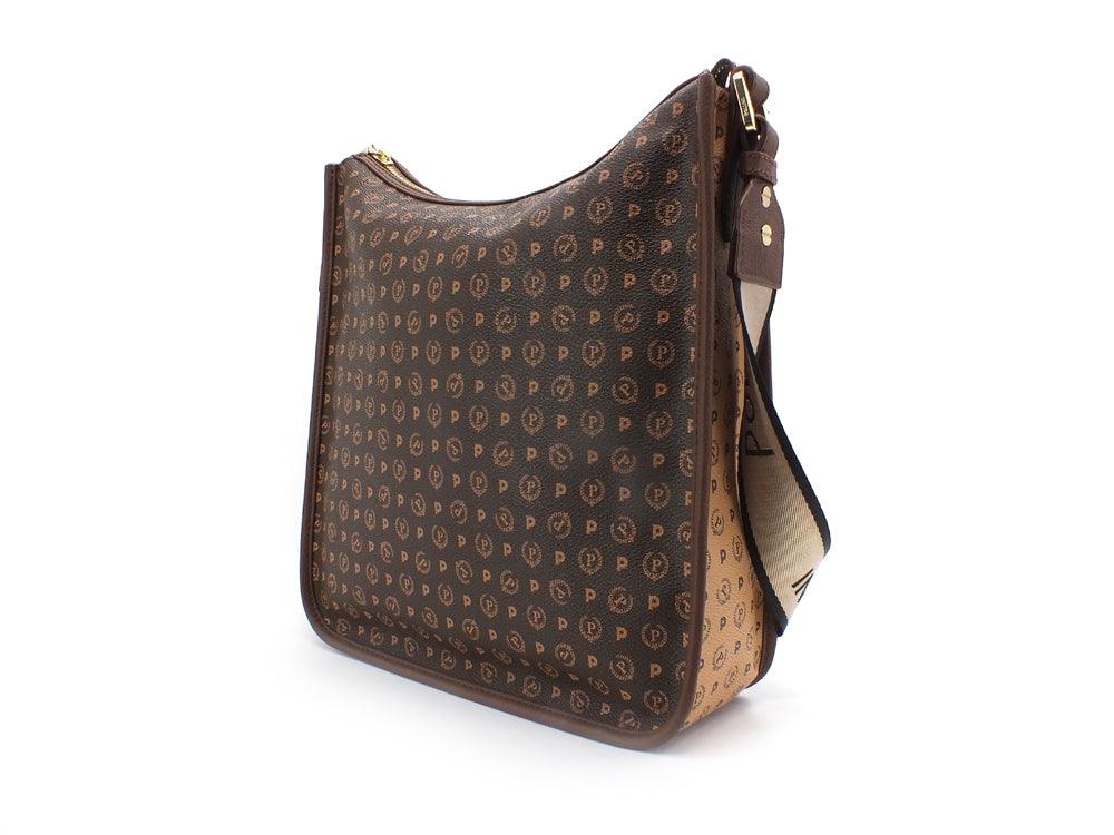 POLLINI Borsa Tracolla Loghi Marrone Crema TE8454PP0BQ5330A - Sandrini Calzature e Abbigliamento