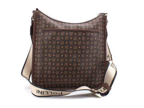 POLLINI Borsa Tracolla Loghi Marrone Crema TE8454PP0BQ5330A - Sandrini Calzature e Abbigliamento