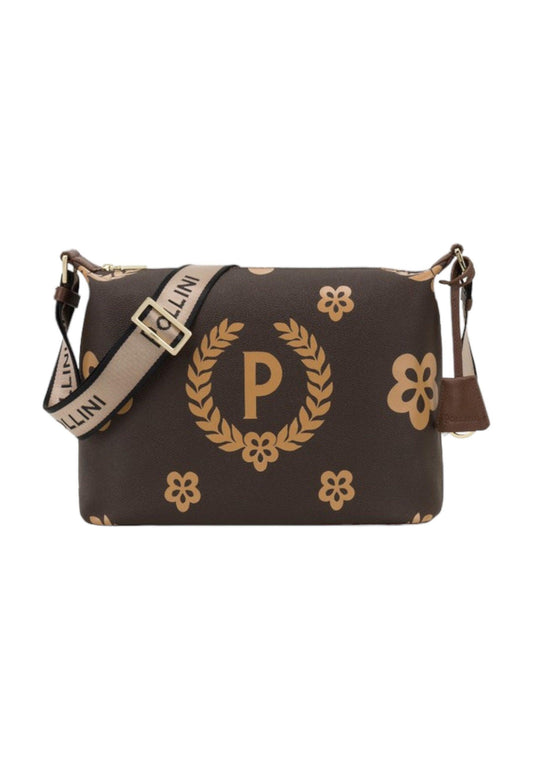 POLLINI Borsa Tracolla Messanger Donna Marrone Crema TE8400PP02Q1E11A - Sandrini Calzature e Abbigliamento