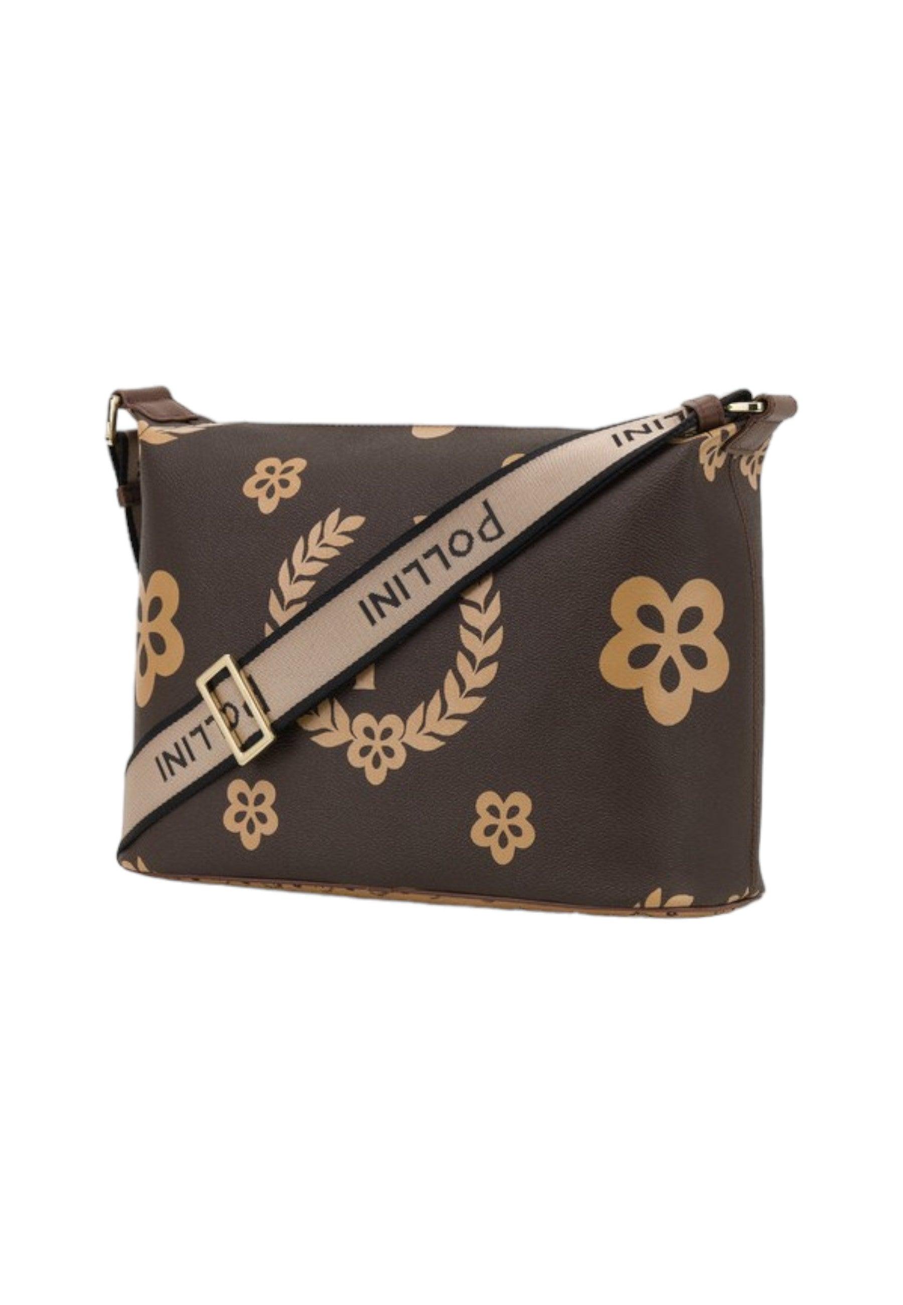 POLLINI Borsa Tracolla Messanger Donna Marrone Crema TE8400PP02Q1E11A - Sandrini Calzature e Abbigliamento