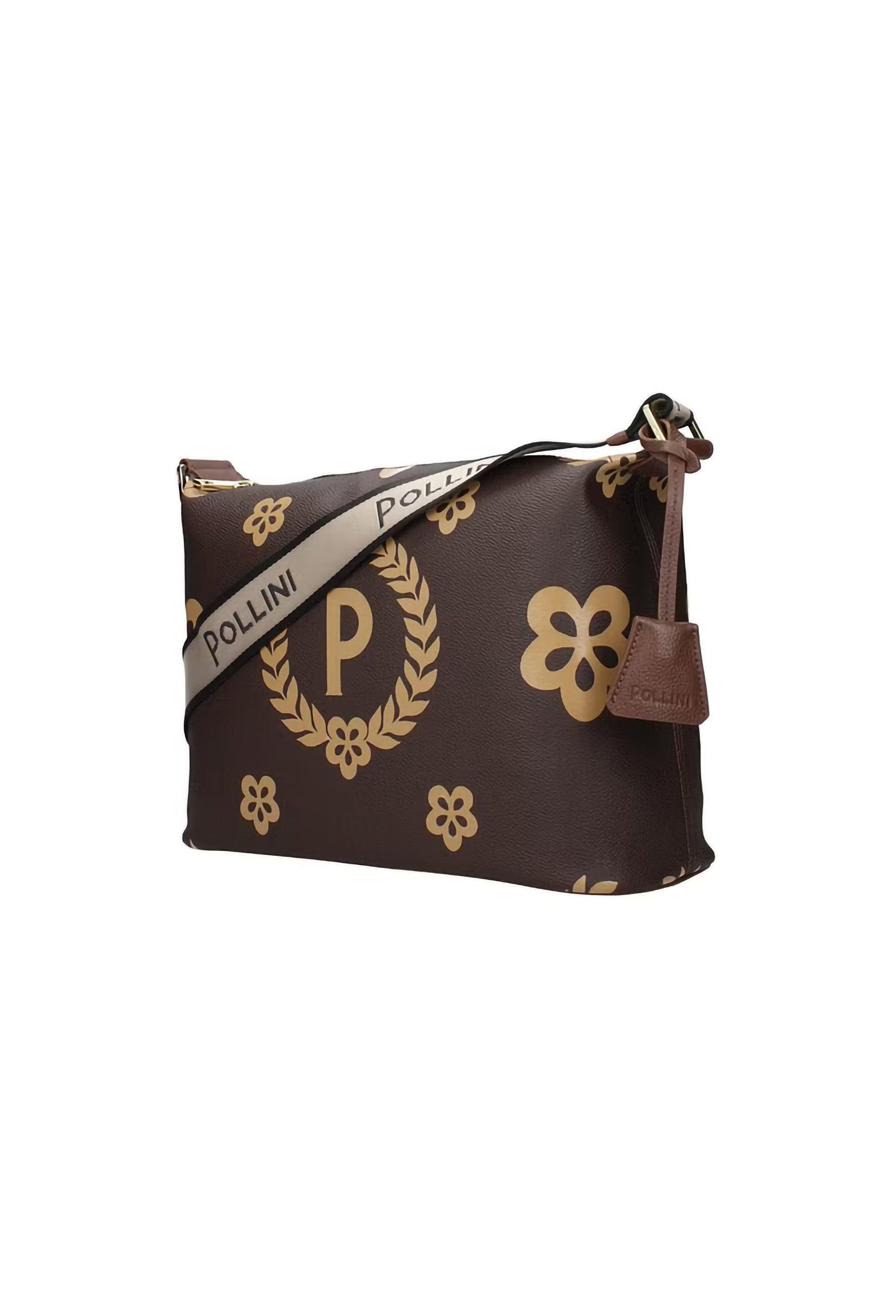 POLLINI Borsa Tracolla Messenger Crema Marrone TE8400PP02Q1E11A - Sandrini Calzature e Abbigliamento