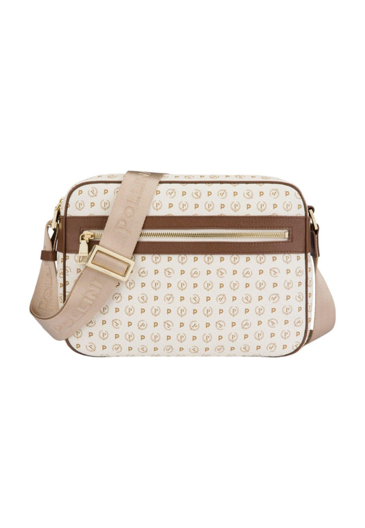 POLLINI Borsa Tracolla Messenger Donna Avorio Marrone TE8402PP02Q1110C - Sandrini Calzature e Abbigliamento