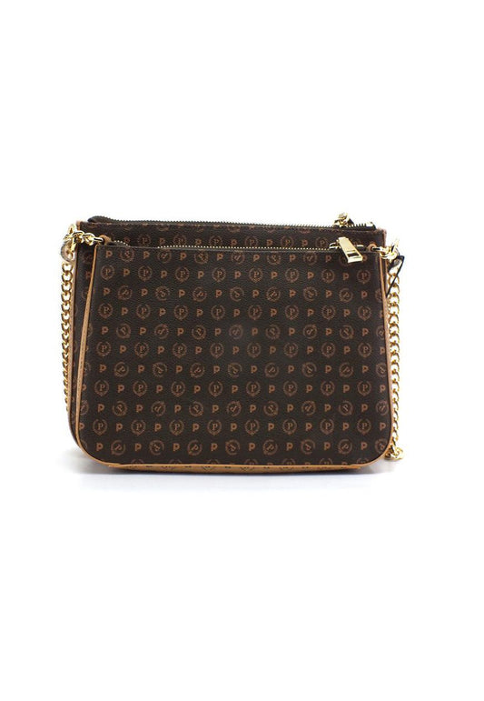 POLLINI Borsa Tracolla Shoulder Bag Loghi Marrone Crema TE8469PP0DQ5330A - Sandrini Calzature e Abbigliamento