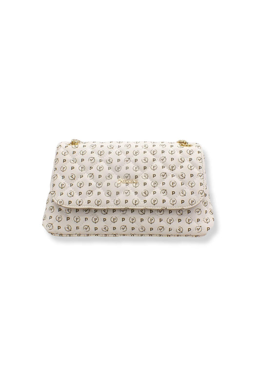 POLLINI Borsa Tracolla Shoulder Bag Loghi Matelassè Bianco Avorio TE8473PP0EQ2210A - Sandrini Calzature e Abbigliamento