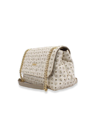 POLLINI Borsa Tracolla Shoulder Bag Loghi Matelassè Bianco Avorio TE8473PP0EQ2210A - Sandrini Calzature e Abbigliamento