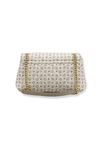 POLLINI Borsa Tracolla Shoulder Bag Loghi Matelassè Bianco Avorio TE8473PP0EQ2210A - Sandrini Calzature e Abbigliamento