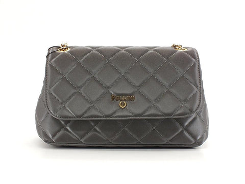 POLLINI Crossbody Flap Borsa Laminated Grigio Fumo SC4501PP0DSE0022 - Sandrini Calzature e Abbigliamento