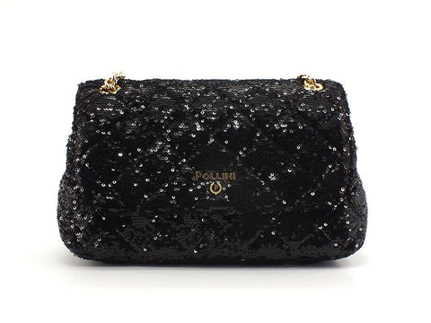POLLINI Crossbody Flap Borsa Pailettes Nero SC4501PP0DSD100A - Sandrini Calzature e Abbigliamento