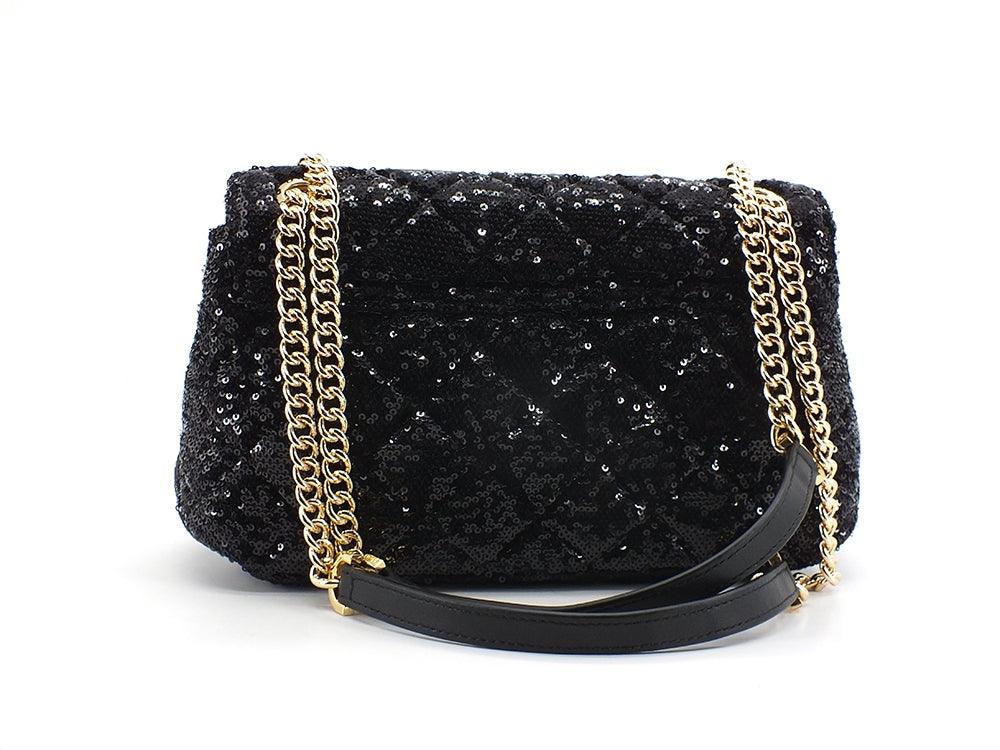 POLLINI Crossbody Flap Borsa Pailettes Nero SC4501PP0DSD100A - Sandrini Calzature e Abbigliamento