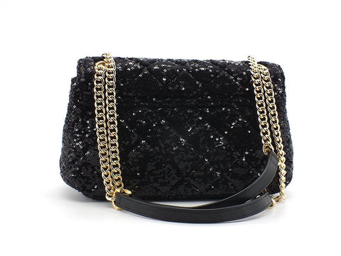 POLLINI Crossbody Flap Borsa Pailettes Nero SC4501PP0DSD100A - Sandrini Calzature e Abbigliamento