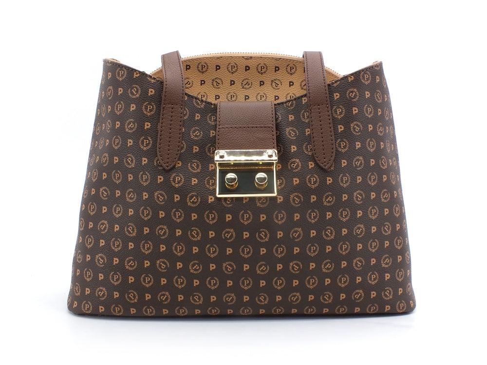 POLLINI Hobo Borsa Printed Clutch Marrone Crema TE8451PP0BQ5330A - Sandrini Calzature e Abbigliamento