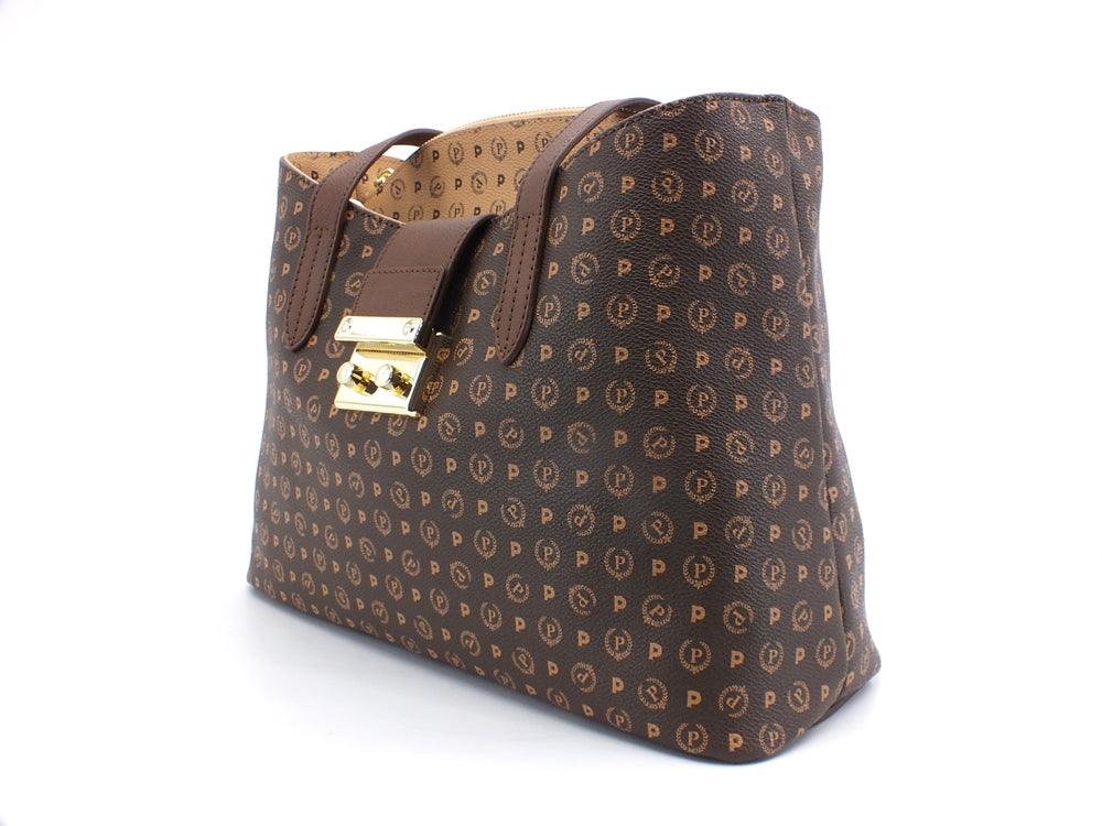 POLLINI Hobo Borsa Printed Clutch Marrone Crema TE8451PP0BQ5330A - Sandrini Calzature e Abbigliamento