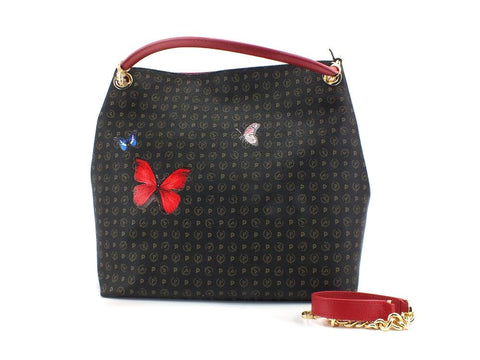POLLINI Hobo Loghi Butterfly Borsa Nero Multi TE8409PP02Q4600A - Sandrini Calzature e Abbigliamento