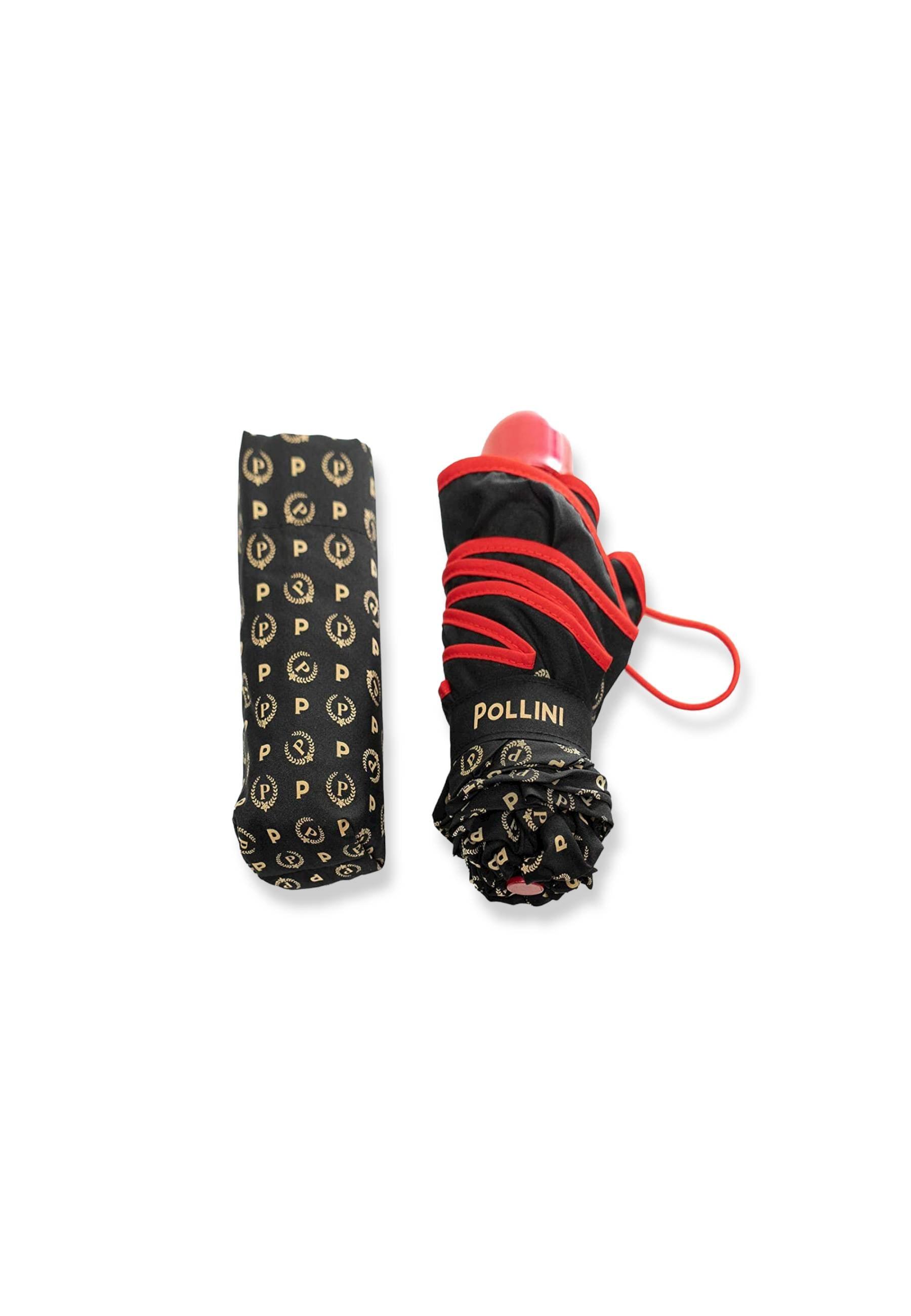 POLLINI Ombrello Supermini Loghi Nero Rosso TO8001XX0410500B - Sandrini Calzature e Abbigliamento