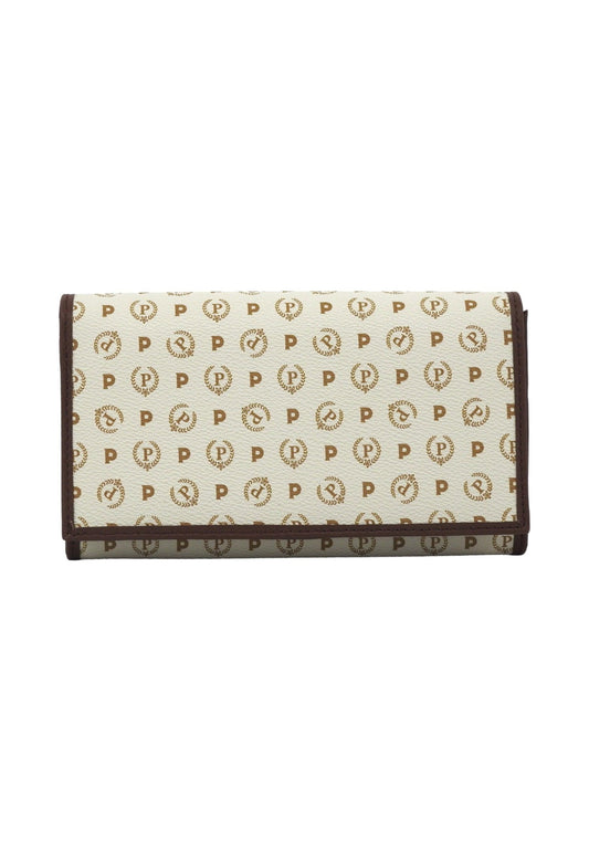 POLLINI Portafoglio Donna Avorio Marrone TE9000PP02Q1110C - Sandrini Calzature e Abbigliamento