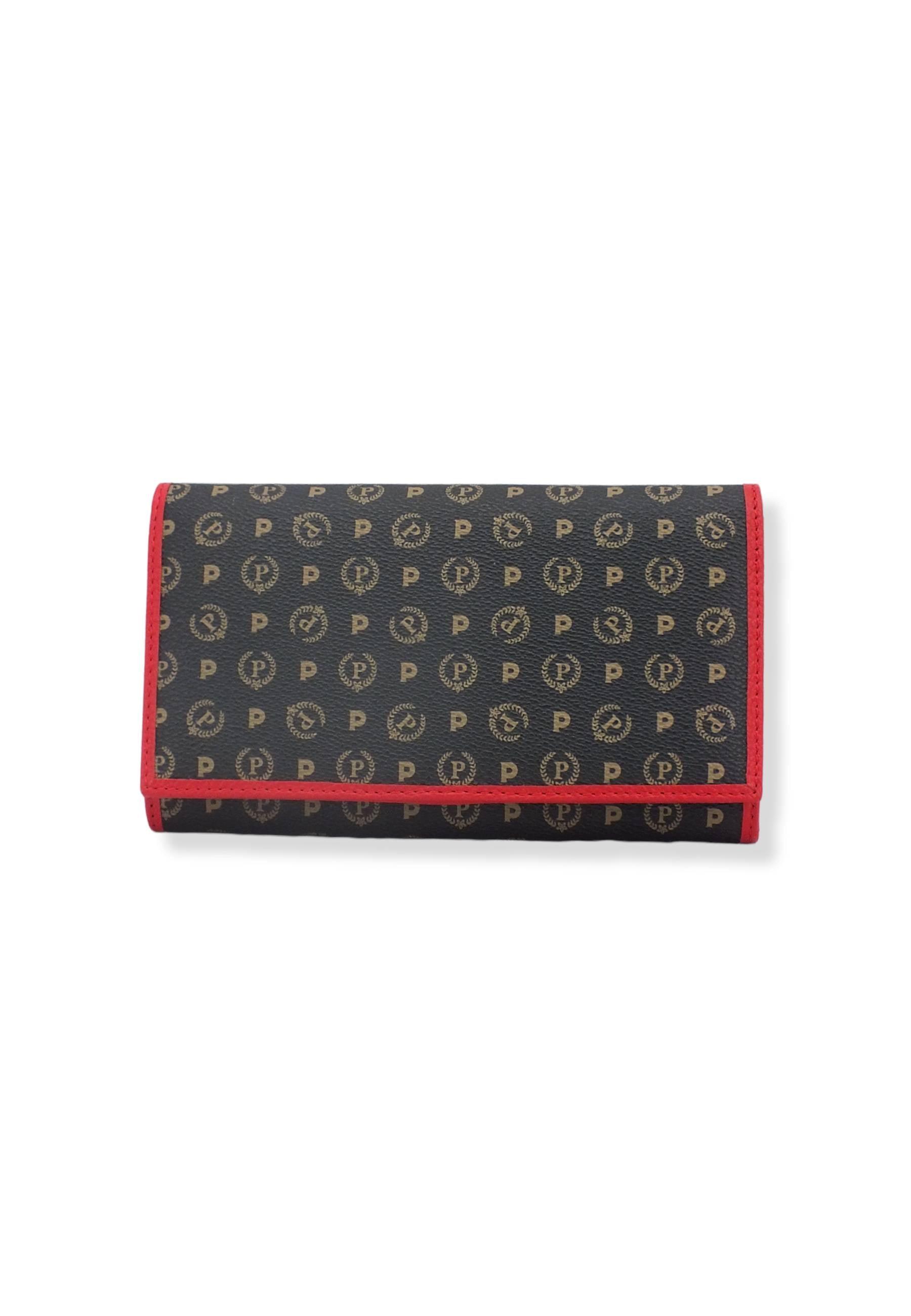 POLLINI Portafoglio Donna Loghi Bottone Nero Rosso TE9000PP02Q1100B - Sandrini Calzature e Abbigliamento
