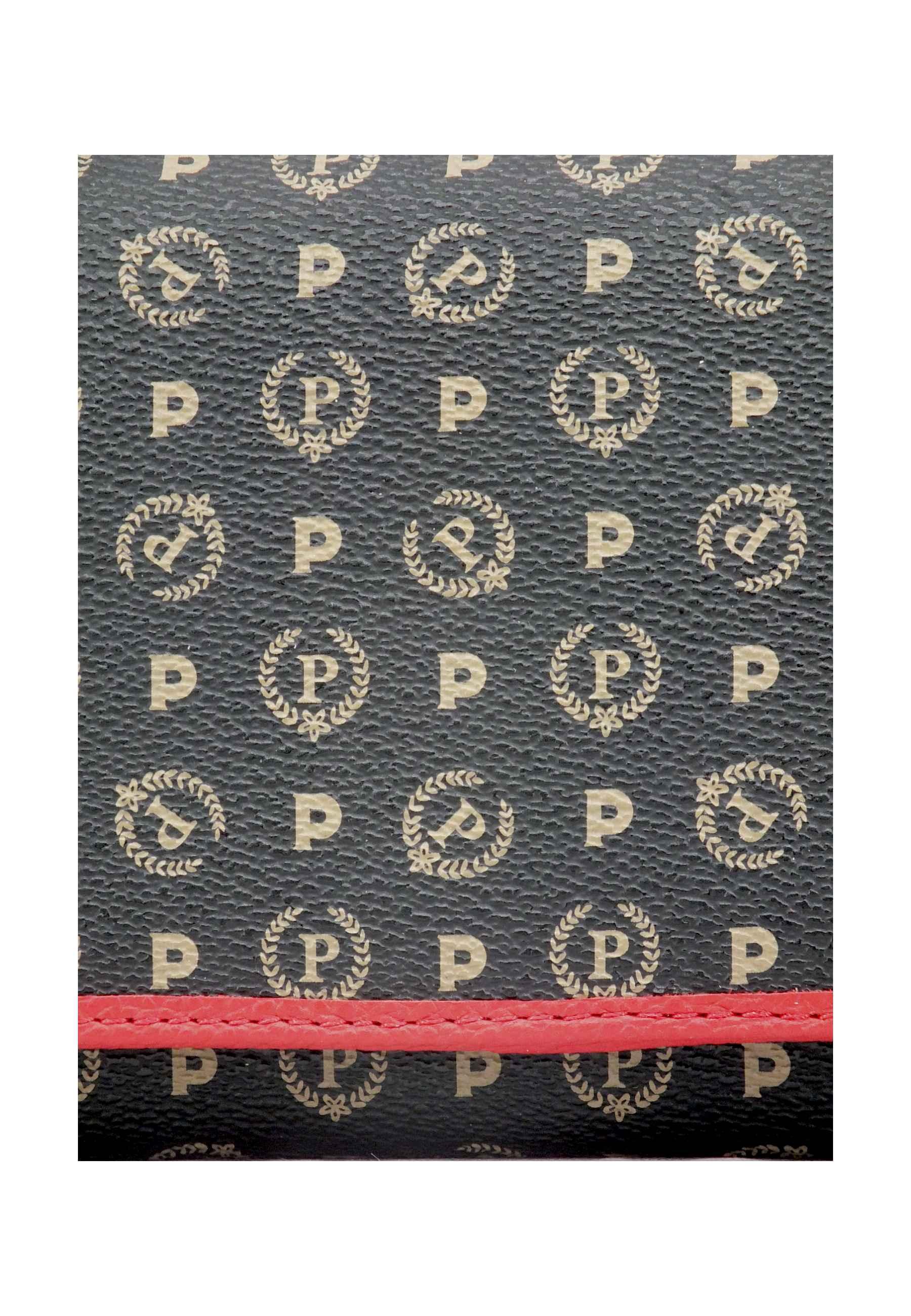 POLLINI Portafoglio Donna Loghi Bottone Nero Rosso TE9000PP02Q1100B - Sandrini Calzature e Abbigliamento