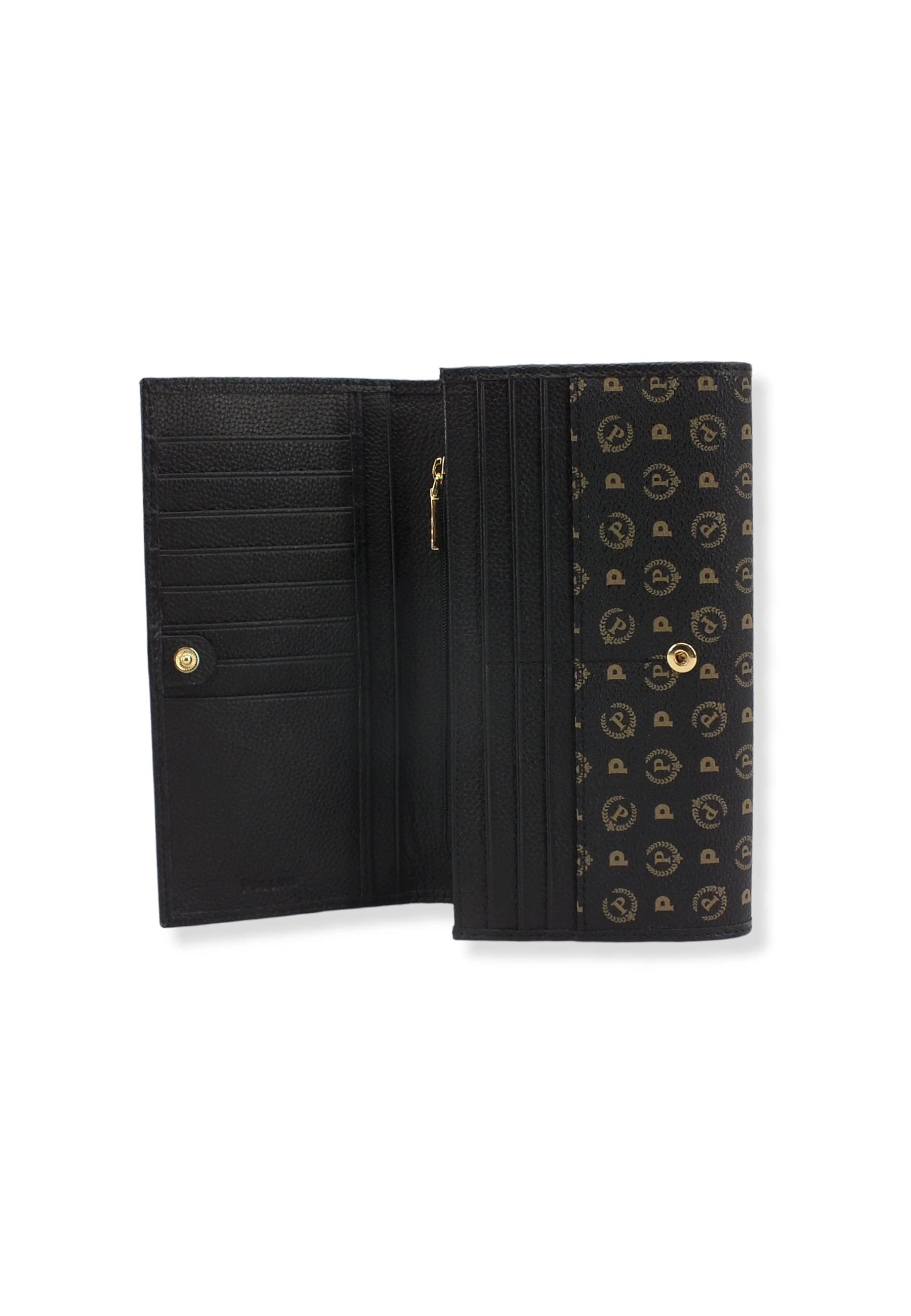 POLLINI Portafoglio Donna Loghi Bottone Nero TE9000PP02Q1100A - Sandrini Calzature e Abbigliamento