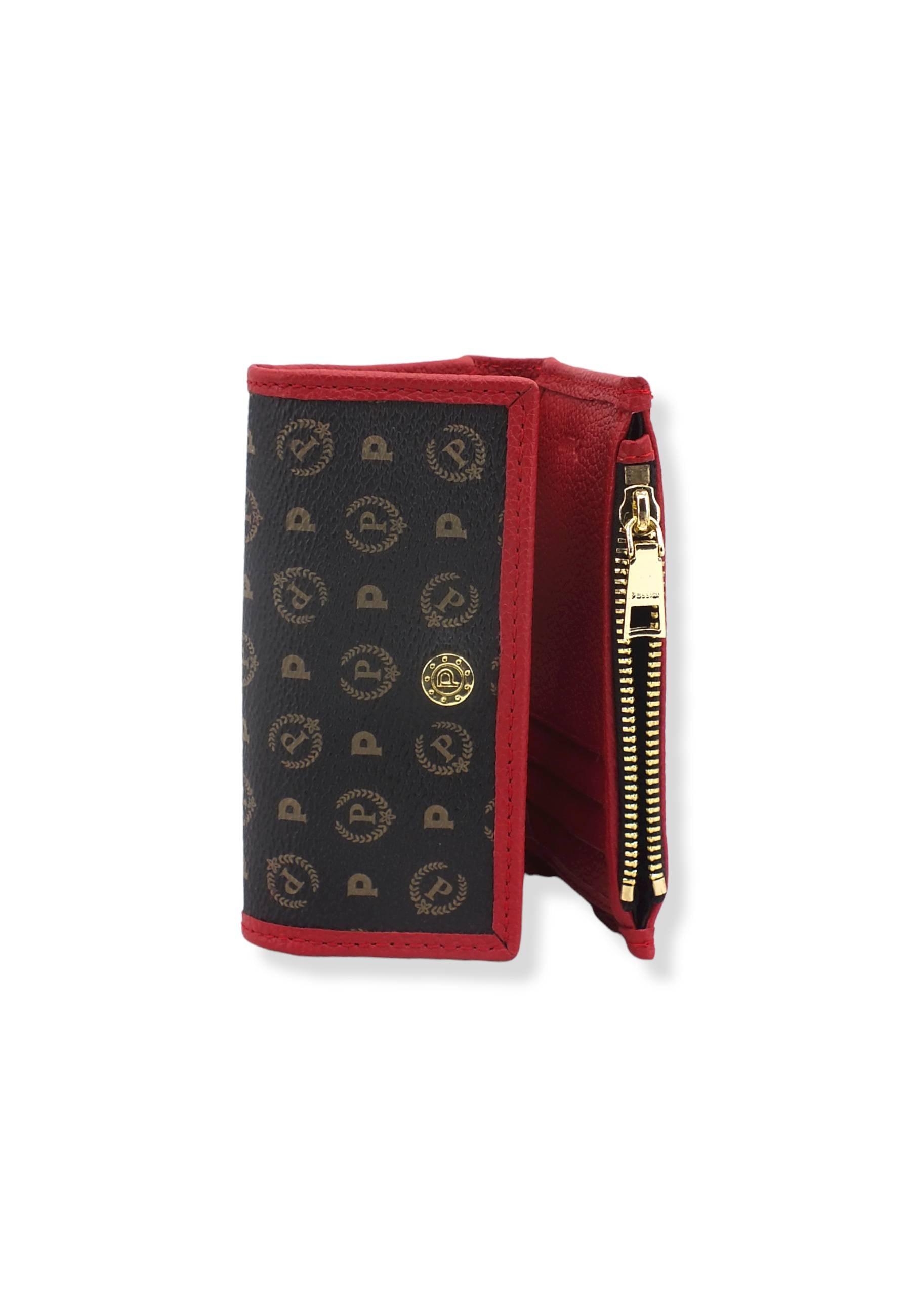 POLLINI Portafoglio Donna Small Loghi Nero Rosso TE9006PP04Q1100B - Sandrini Calzature e Abbigliamento