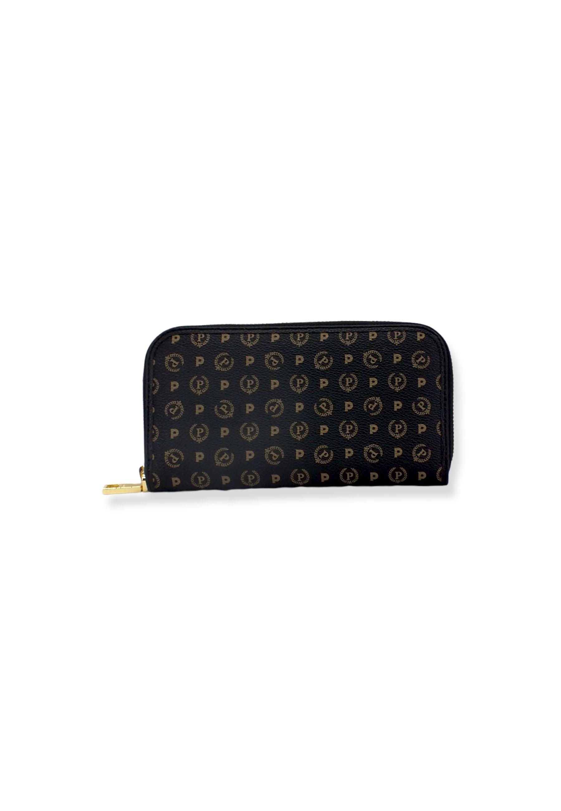 POLLINI Portafoglio Donna Zip Around Loghi Nero TE9001PP02Q1100A - Sandrini Calzature e Abbigliamento