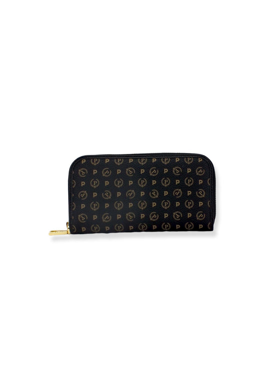 POLLINI Portafoglio Donna Zip Around Loghi Nero TE9001PP02Q1100A - Sandrini Calzature e Abbigliamento