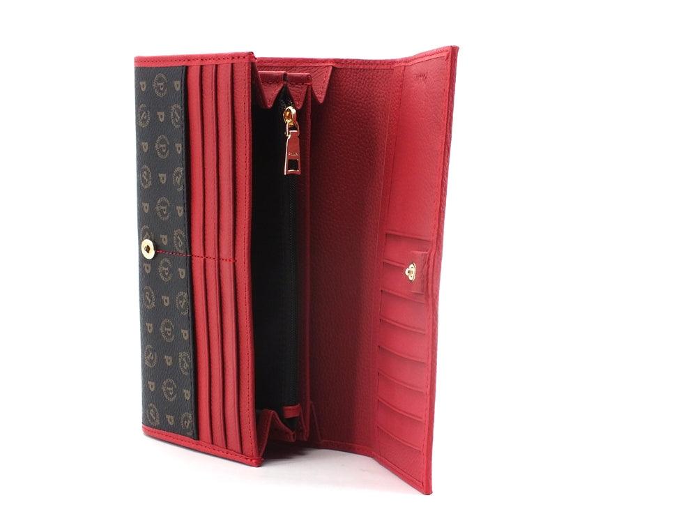 POLLINI Portafoglio Loghi Printed Nero Rosso TE9000PP02Q1100B - Sandrini Calzature e Abbigliamento