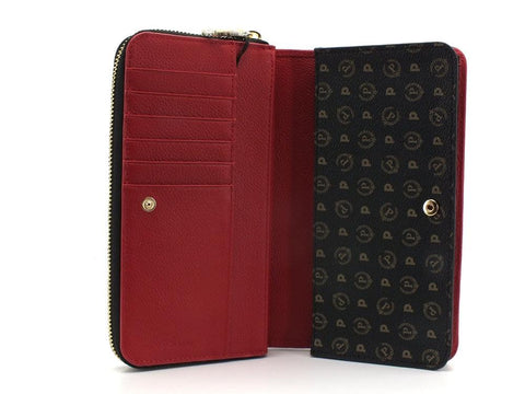 POLLINI Portafoglio Zip Around Loghi Butterfly Nero Multicolor TE9012PP0DQ4600A - Sandrini Calzature e Abbigliamento