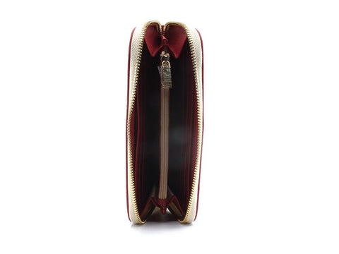 POLLINI Portafoglio Zip Around Loghi Printed Avorio Rosso TE9001PP02Q1110B - Sandrini Calzature e Abbigliamento