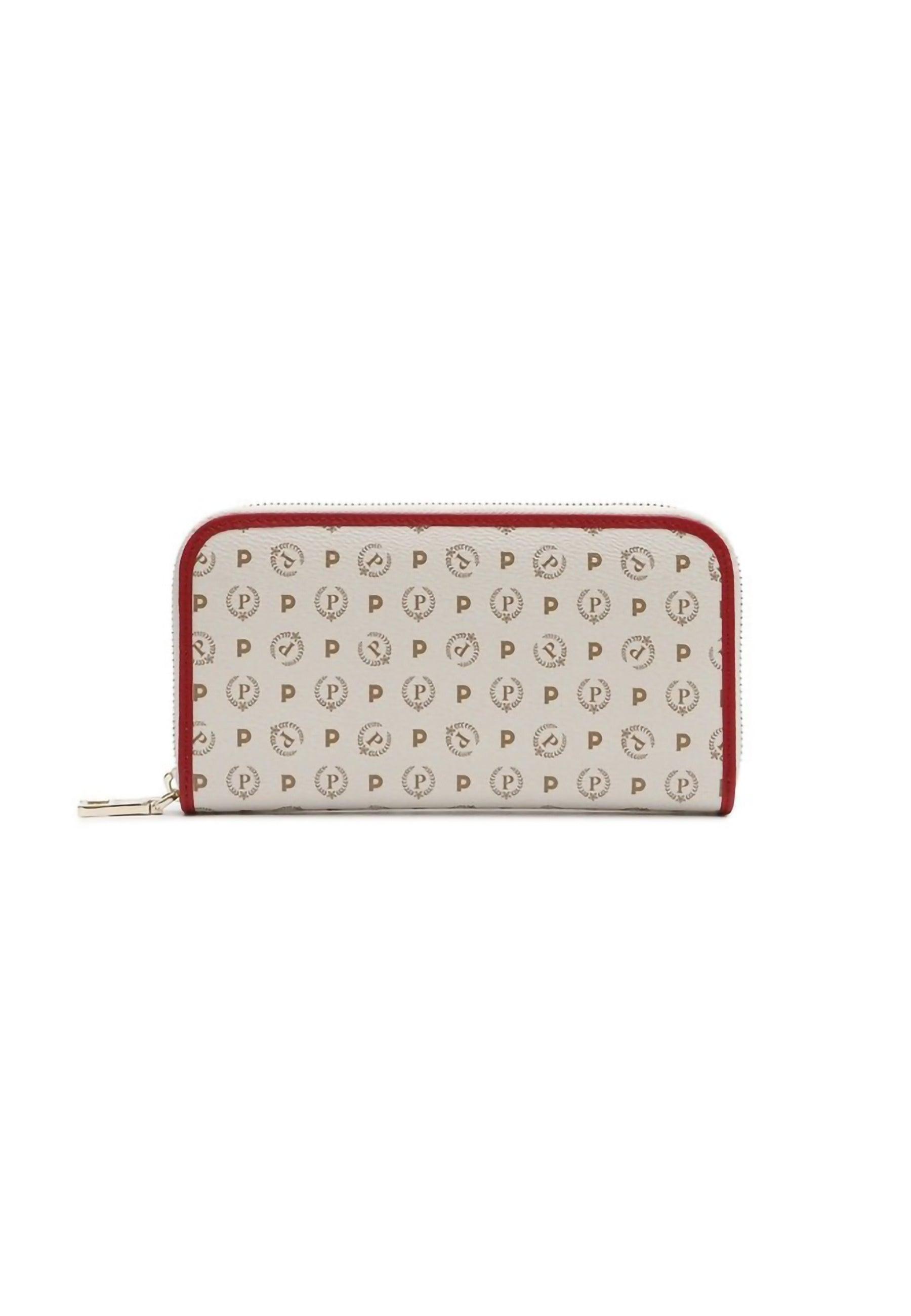 POLLINI Portafoglio Zip Donna Avorio Rosso TE9001PP02Q1110B - Sandrini Calzature e Abbigliamento