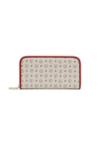 POLLINI Portafoglio Zip Donna Avorio Rosso TE9001PP02Q1110B - Sandrini Calzature e Abbigliamento