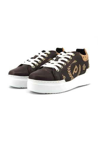 POLLINI Sneaker Donna Marrone Crema TE15274G0FQ1E11A - Sandrini Calzature e Abbigliamento