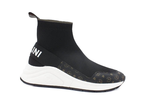 POLLINI Sneaker Elastic Sock Calza Loghi Nero TA15125G0DQ10000 - Sandrini Calzature e Abbigliamento